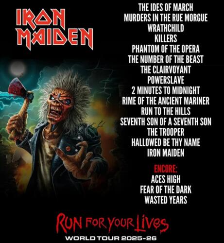Iron Maiden setlist from the Run For Your Lives world tour